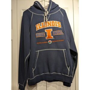 Illinois Fighting Illini Sweatshirt Men L Blue NCAA Rose Bowl 2008 Hoodie Beimar